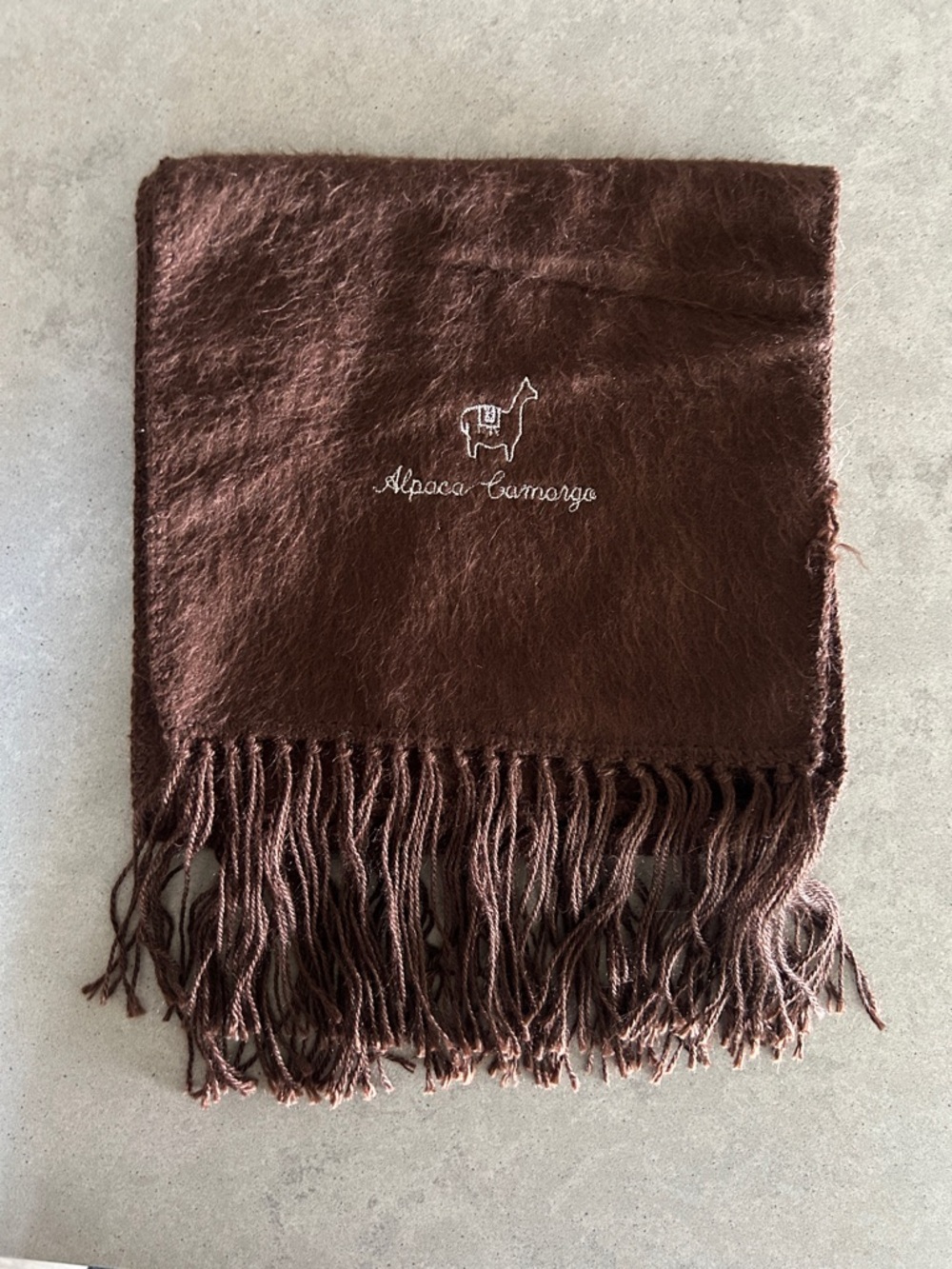 Alpaca Camargo Brown Alpaca  Fringe Scarf
